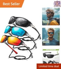 Wrap-Around UV400 Sunglasses for Men - Ideal for Cycling, Fishing  Driving