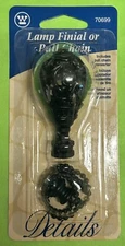 Westinghouse 70699 Baroque Scroll Decorative Lamp Finial / Fan Pull Chain Black