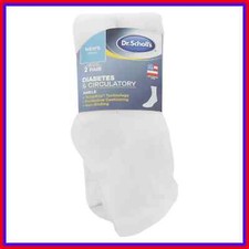 MENS DR. SCHOLLS DIABETES  CIRCULATORY TempRITE WHITE ANKLE SOCKS 7-12 TWO PAIR