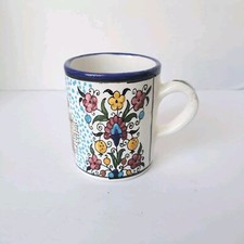 Palestine Bethlehem Handmade Hand-painted Ceramic Colorful Floral Coffee Mug Cup