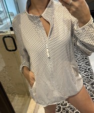 T by Talbots Zip Activewear Jacket XL White Black Pockets Stretch Long Sleeve