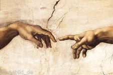 MICHELANGELO BUONAROTTI Die Erschaffung Adams HÄNDE POSTER Print Canvas