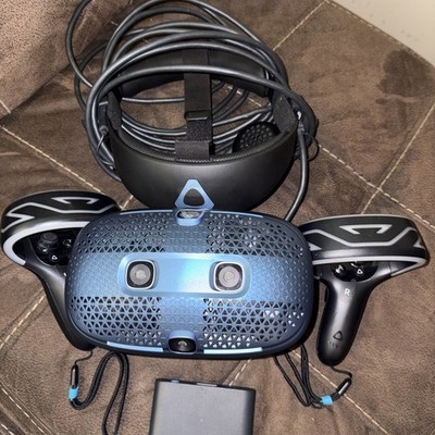 HTC Vive Cosmos VR Headset with Headphone Strap, Controllers, Cables, Breakout