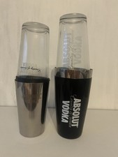 Absolut Vodka 2x Boston Shaker Mixer Glas Edelstahl Bar