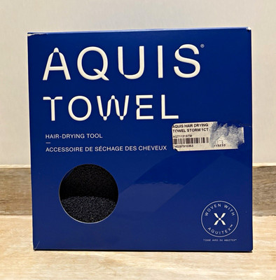 Aquis Quick Dry Microfiber Hair Towel, Storm Solid Water-Wicking 19in x 42in