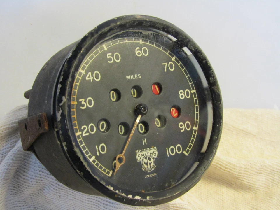 VINTAGE SMITHS MA 100 MPH GOBERNADOR VELOCÍMETRO SE ADAPTA A AUSTIN 7 ULSTER LAGONDA Foto 4 de 4