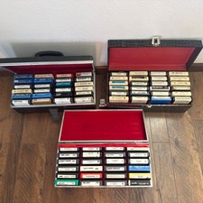 Huge Lot of 72 Vintage 8-Track Tapes With Carrying Storage Case Country Rock