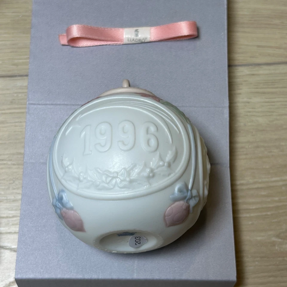 Lote de 3 campanas de Feliz Navidad rosa porcelana vintage LLADRO 1996 # 16298 Foto 4 de 4