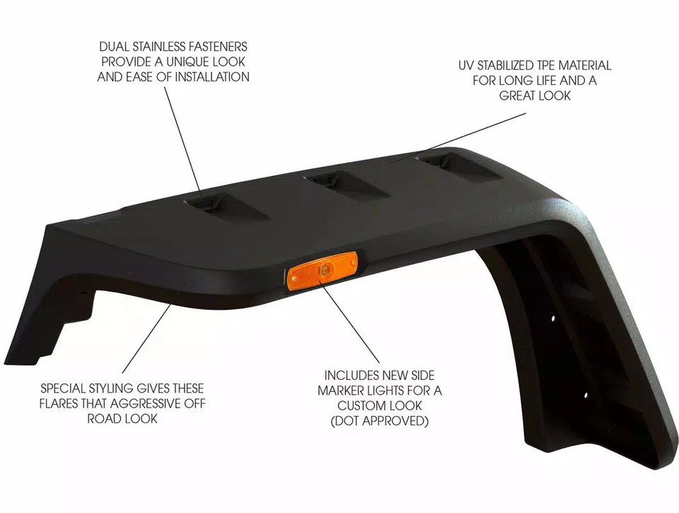 Rugged Ridge Hurricane Fender Flare EU Smooth Fits 2007-2018 Jeep Wrangler JK Foto 2 de 4