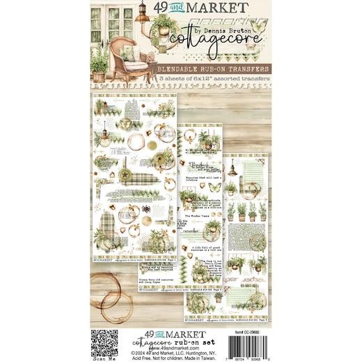 49 and Market Cottagecore 6""x12"" Rub-On Transfers Set 3pcs