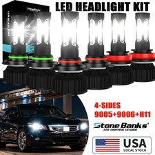 For Honda Accord Sedan 4-Door 2006-2012 LED Headlight Fog Light Bulbs Pure White