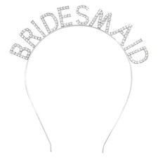 Silver Bridesmaid Headband Rhinestone Headbands Crystal Flower Girl Crown Hea...