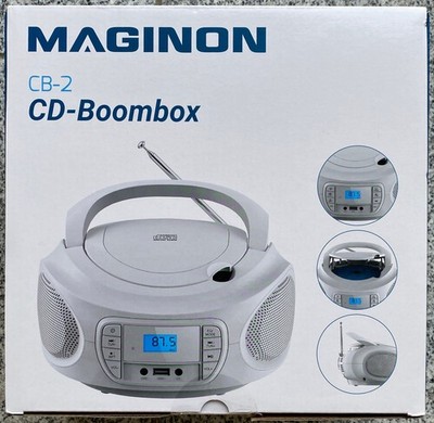 Maginon tragbarer CD-Player FM-Radio CB-2 CD-Boombox USB AUX-In MP3
