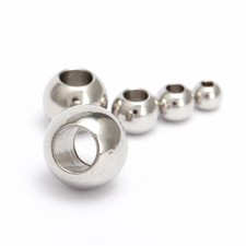 50pcs Stainless Steel Beads 3  8mm Large Hole Round Metal Beads for Jewelry DIY