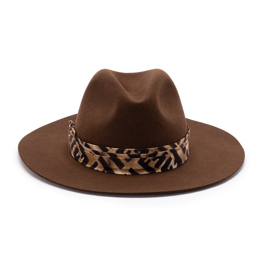 $1K BRAND NEW FENDI WOOL BROWN FEDORA HAT AUTHENTIC!