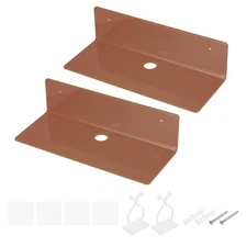 2 Pack Acrylic Shelves for Wall, 9 Inch Brown Floating Shelves Wall Mount