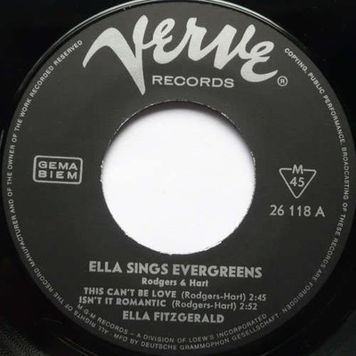 Ella Fitzgerald - Ella Sings Evergreens Rodgers & Hart 7'' EP Mon Vinyl 45282