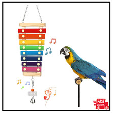 Large Parrot Toys Large Bird Suspensible Xylophone Toy, Multicolored Natural Woo