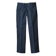 DICKIES P874NV 32 30 Work Pants,Poly/Cotton Twill,Navy,32x30 39C038