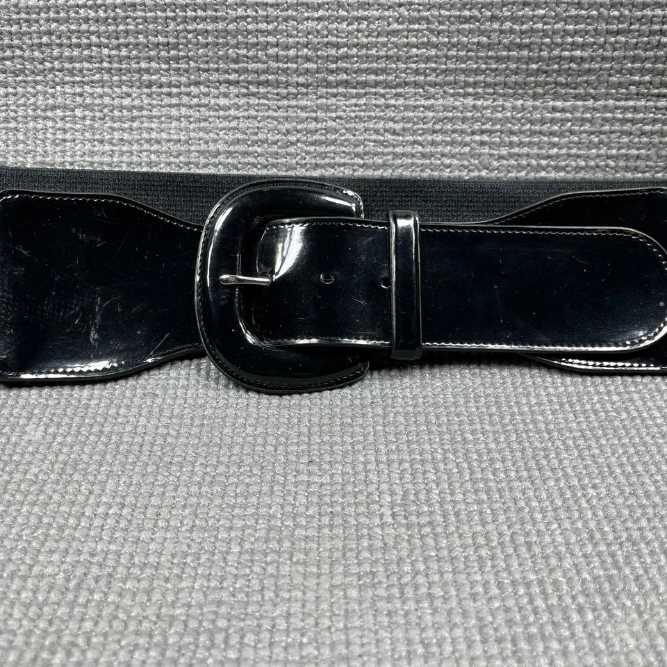 Lauren Ralph Lauren Belt Women Size XL Black Stretch Casual Patent Leather - Image 2 of 4