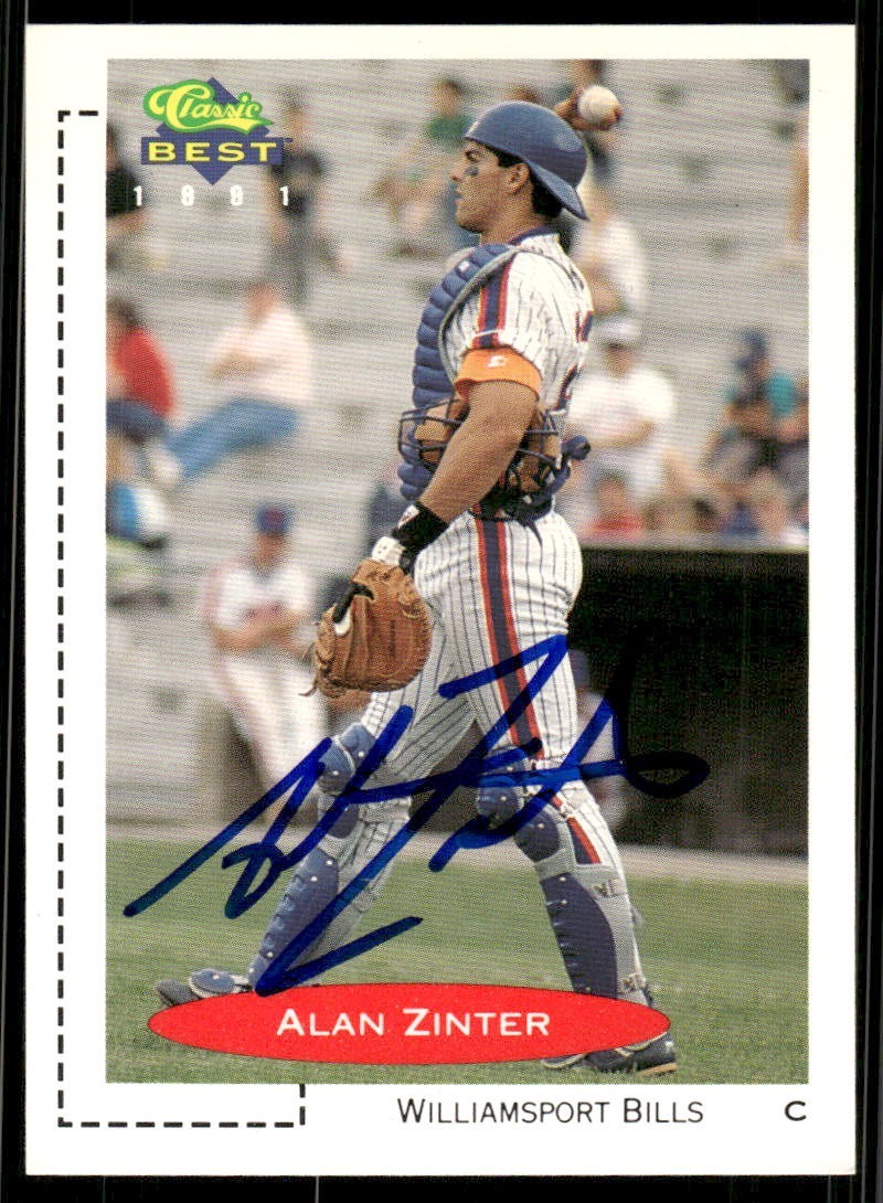1991 Williamsport Bills ALAN ZINTER Signed Card autograph auto METS DBACKS