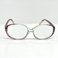 VINTAGE FUNDAMENTALS F008 PINK CLEAR EYEGLASS FRAMES 54 15 145 PLASTIC METAL ARM