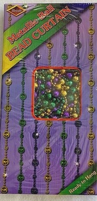 Bead Curtain Multi Colored Metal Balls 78''L x 24''W By Beistle Sealed