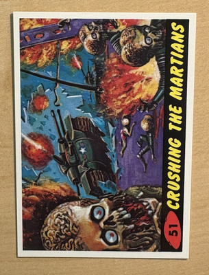 Mars Attacks 1994 Topps DELUXE Reissue Card #51,  Crushing The Martians 