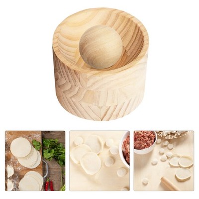 2 Sets Wooden Dumpling Wrapper Mold Dough Presser Dumplings Skin Maker