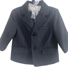 Gymboree Size 6-12 Months Baby Wool Pinstriped Blazer Jacket Carcoal Black 