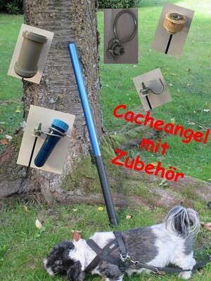 Geocaching - 8m Angel für Biltema Caches mit Zubehör - Geocache