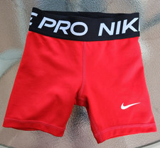 NIKE PRO Compression Shorts, Red White Logo, YOUTH Unisex Size XS