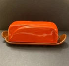 Frankoma Pottery 4K Flame Red Butter Dish