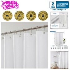 Waterproof Fabric Shower Curtain Liner with 3 Magnets - Soft Hotel Quality Cloth