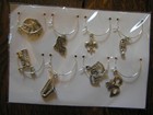 Lot of 8 NEW Silver~Toned NEW ORLEANS Wine Glass Charms Markers~Sax~Trumpet~Mask