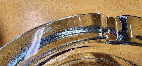 Vintage schwerer Klarglas Midcentury Modern Zigarrenbar 3 Fächer 4" Tabak Aschenbecher - Bild 6 von 8