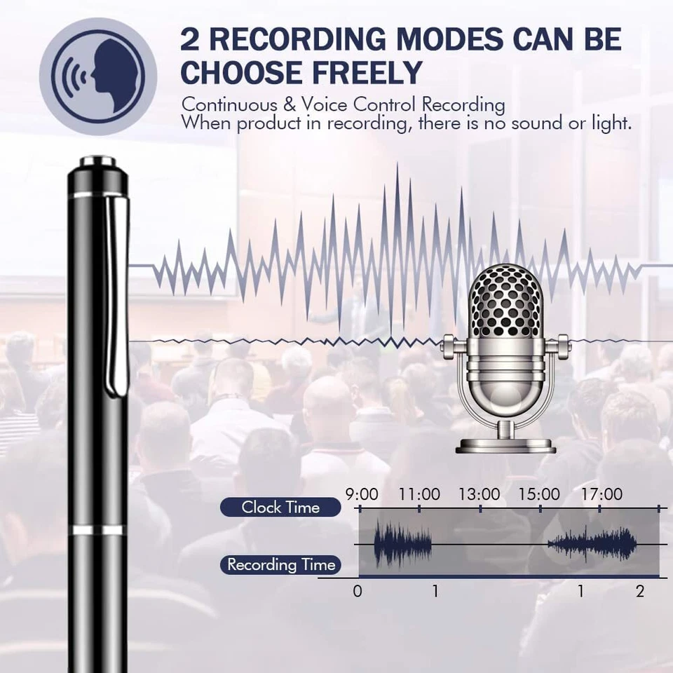 32GB Spy Digital Audio Recorder Voice Activated Dictaphone Mp3 Lecture Recorder - Image 4 of 4