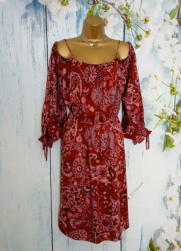 NEW NEXT COLD SHOULDER DRESS Size 20 , Long Sleeve Party Occasion Dress - Picture 8 of 9