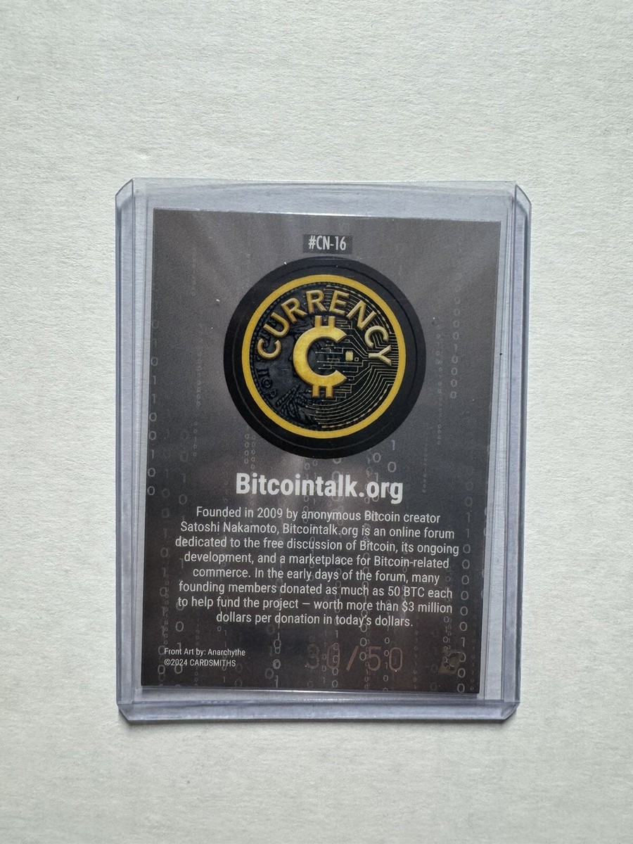 BITCOINTALK.ORG #CN-16 2024 Cardsmiths Currency Summer Set SILVER Gem /50 |  eBay