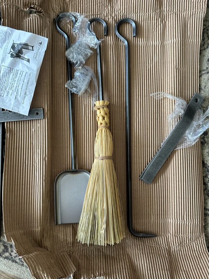 Enclume LR17 HS Complete Hearth Log Rack w/ Fireplace Tools, Hammered Steel  USA - Image 4 of 4