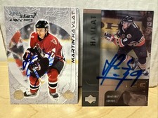 (2) Martin Havlat  Signed Topps Rookie  & UD Senators  Hockey Cards Auto