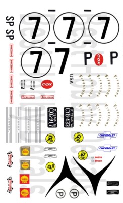 #7 Chaparral Can Am 1/32nd Scale Waterslide Decals (version 2)