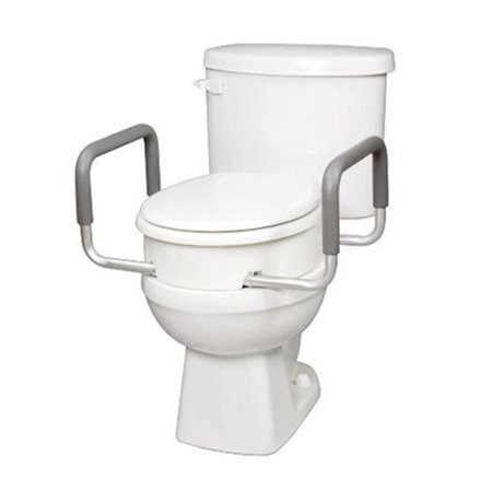 Toilet Seat Riser - Raised Toilet Seat with Handles - Elongated, no hindge