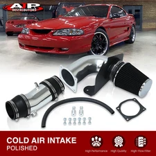 Cold Air Intake CAI Induction Polish + Filter For 1994-1995 Ford Mustang GT 5.0L