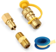 WADEO 3/8 Inch Natural Gas Quick Connect Fittings, LP Gas Propane Hose Quick Dis