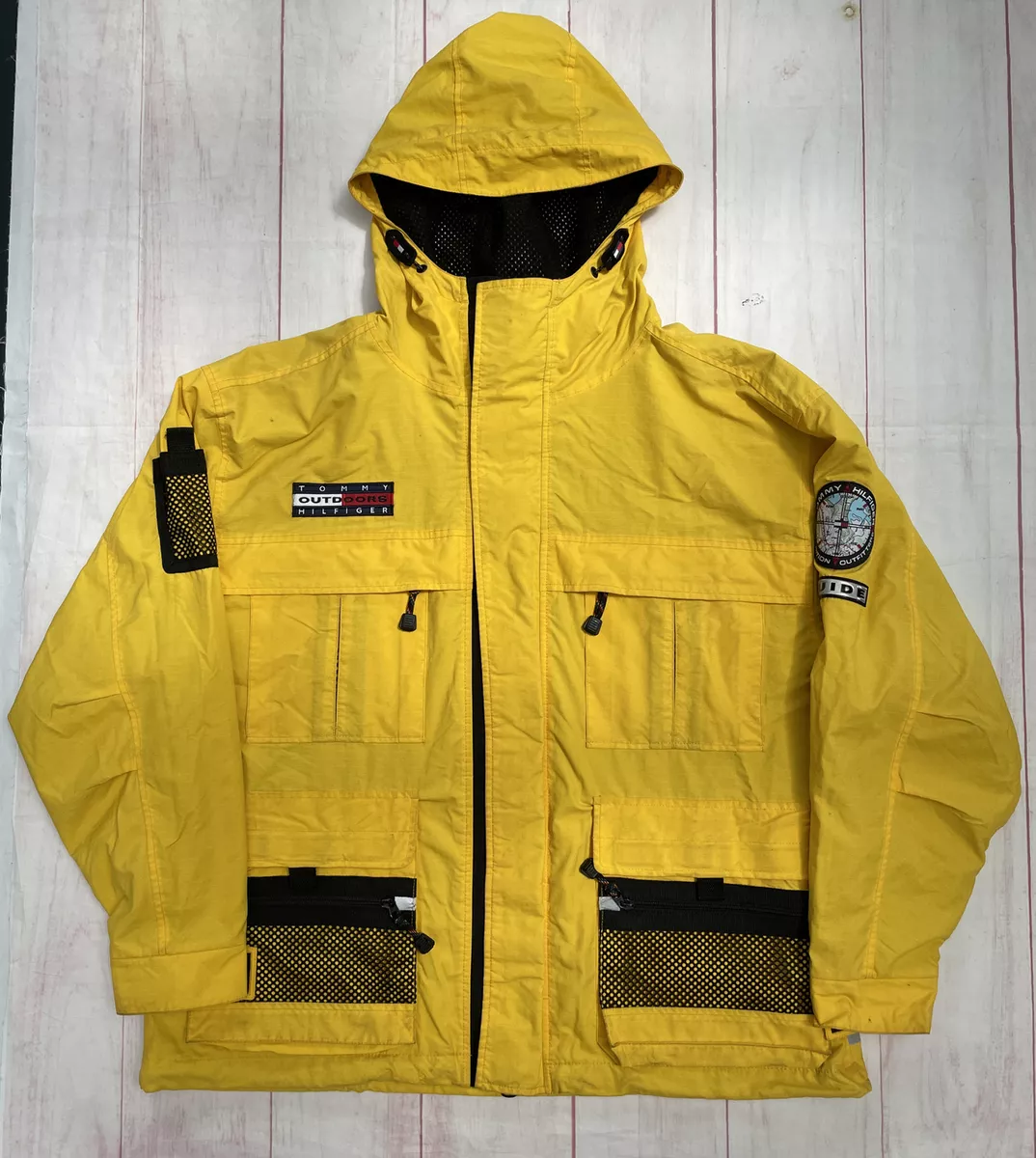 Skulle dobbelt Trafik Vintage 90s Tommy Hilfiger Outdoors Expedition Guide Jacket Parka 3M Yellow  XL | eBay