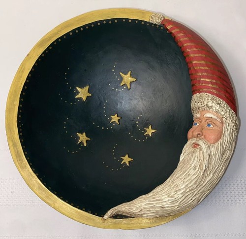 KURT ADLERS MANN IM MOND WEIHNACHTSMANN HIMMLISCHE SCHALE, STERNE, 9,75"