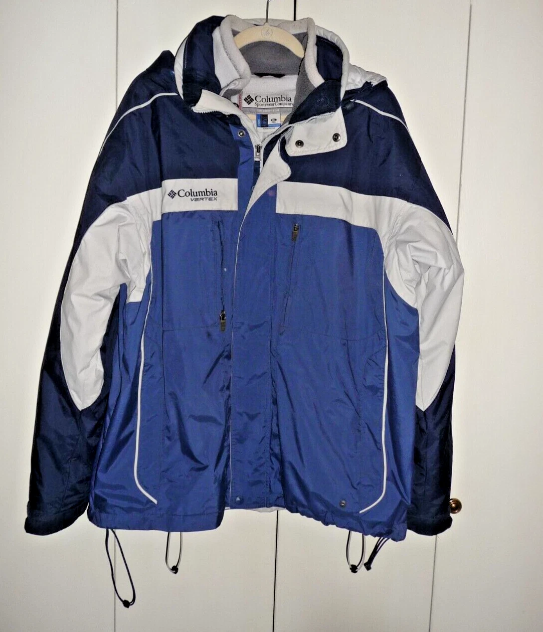 Columbia Vertex Bugaboo Men Jacket Shield & Core XL Blue White Gray Outdoor Warm