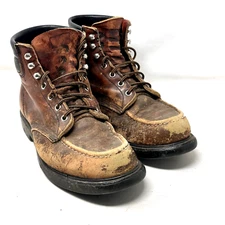 VTG Red Wings Super Sole Leather USA Work Ankle Boots Size 9 D 22008 DISTRESSED