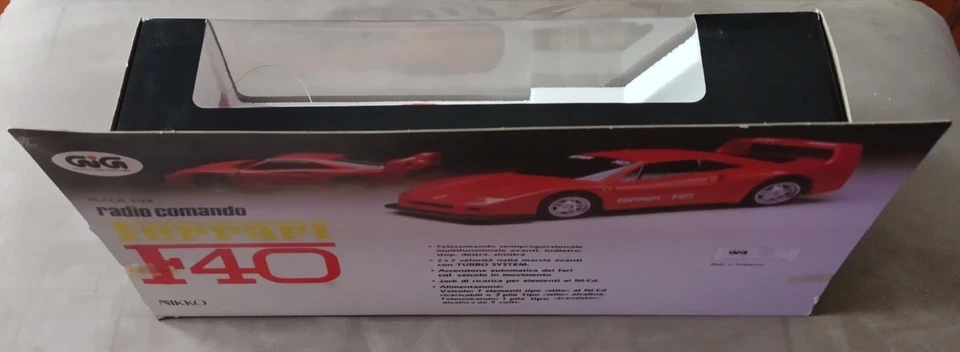 NIKKO/GIG: 1/18 #18150 Vintage RC Ferrari F40 RtR - NEW OLD STOCK! /n Tamiya - Immagine 2 di 4
